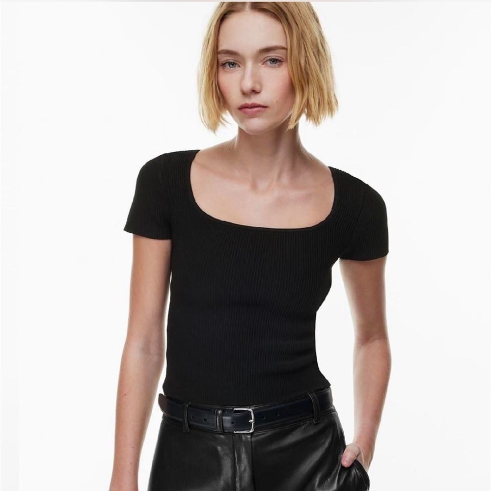 Aritzia Babaton Sculpt Knit Squareneck Waist Top Size S